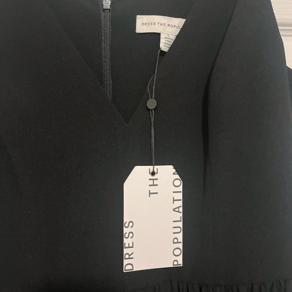 NWT New Dress The Population Black Alicia Dress Size L $198 - Picture 3 of 6
